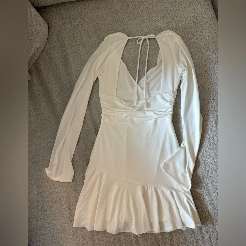 Princess Polly White Long Sleeve Dress - Picture 3 of 6